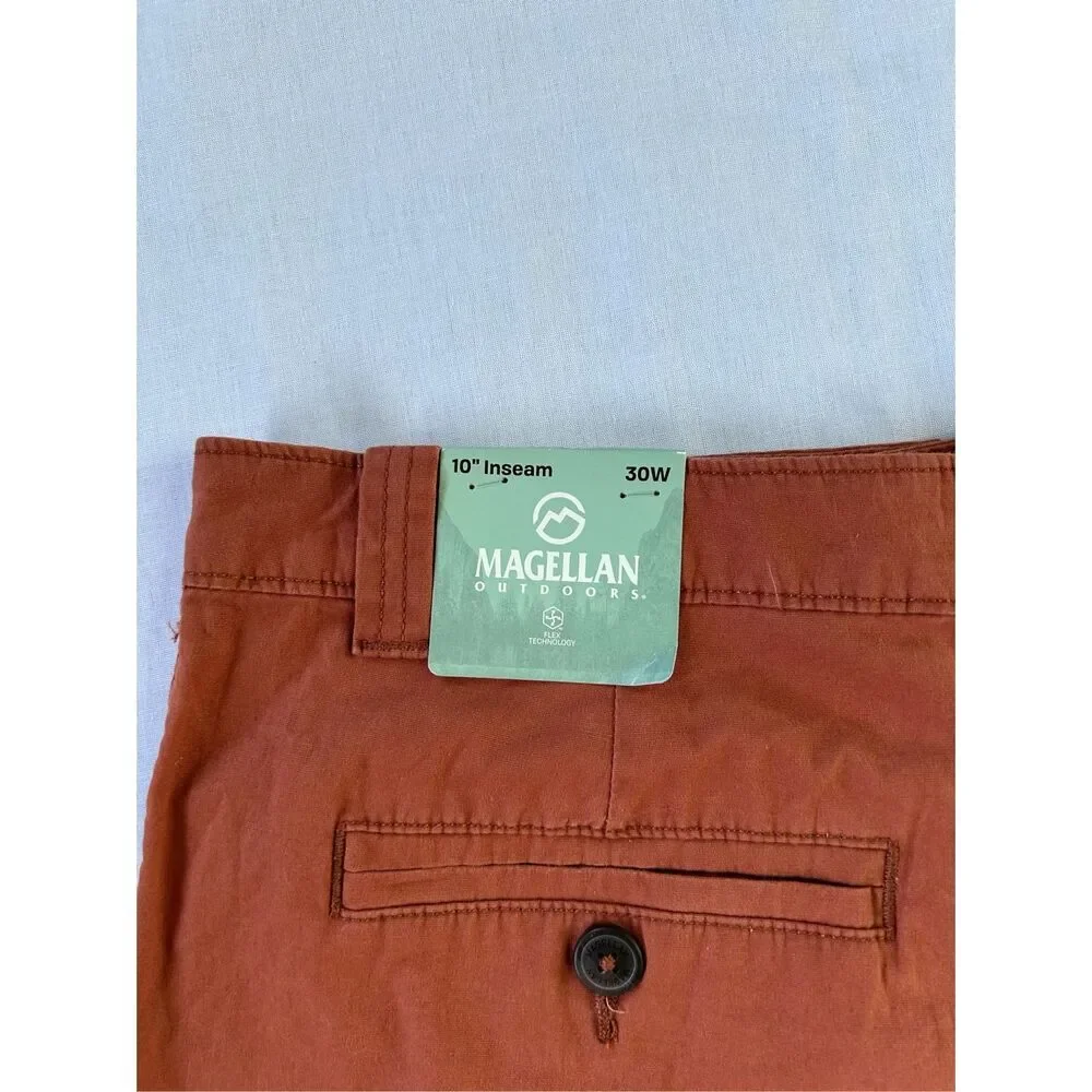 Men’s Megellan Outdoors Burnt Orange Shorts, Size 30W NWT